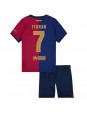 Barcelona Ferran Torres #7 Domácí dres pro děti 2024-25 Krátký Rukáv (+ trenýrky)